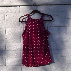 Banana Republic Magenta Polka Dot Sleeveless Top
